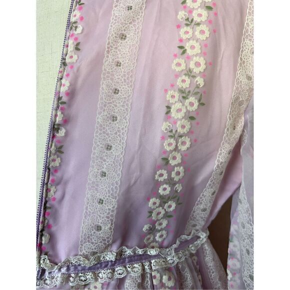 Vintage Gunne Sax Style Prairie Dress Floral - Picture 10 of 10